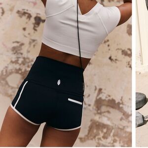 Free People Black Island Time Shorts
